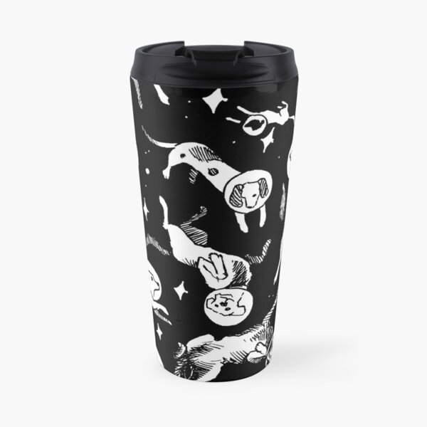 Space dogs (black background) Travel Mug