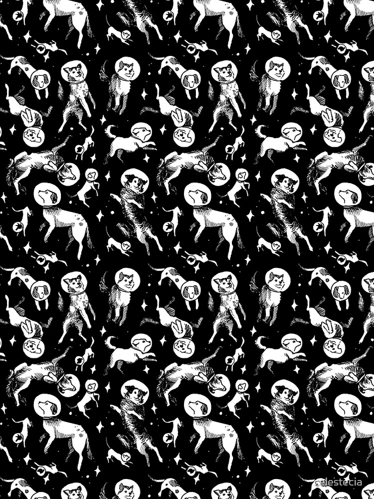 Space dogs (black background) by celestecia