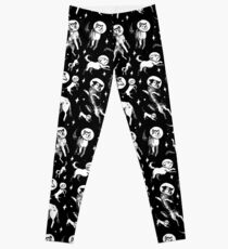 Space dogs (black background) Leggings