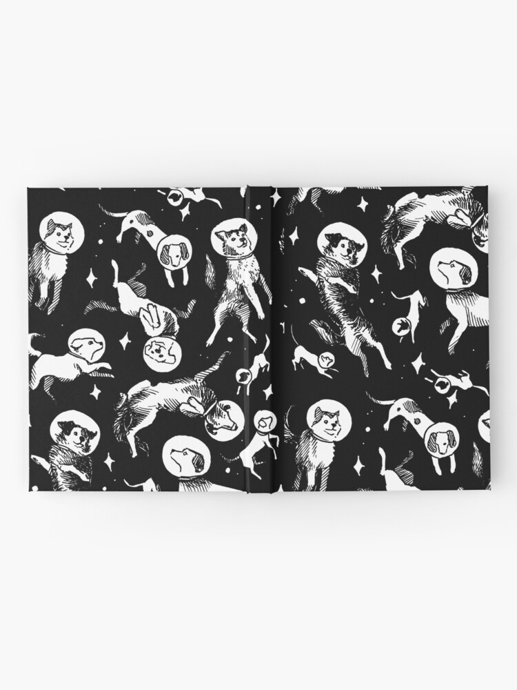 Alternate view of Space dogs (black background) Hardcover Journal