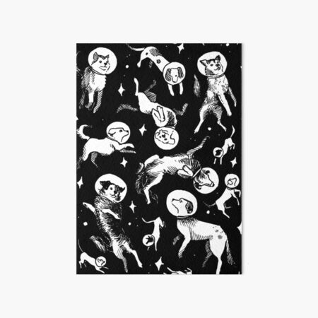 Space dogs (black background) Art Board Print