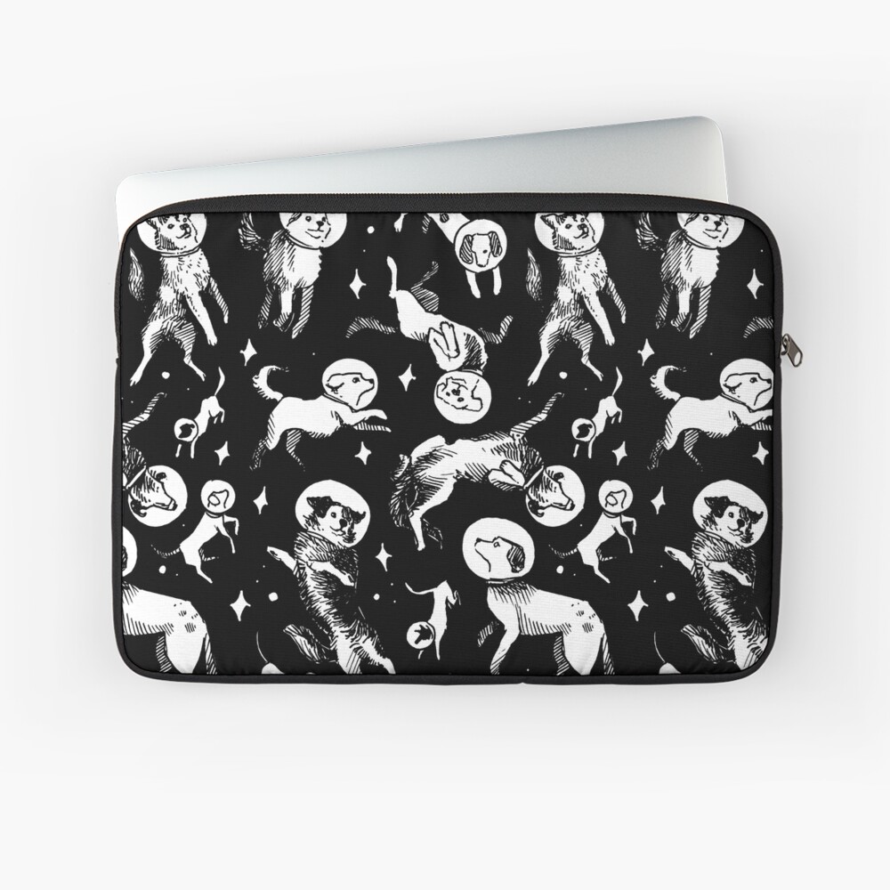Space dogs (black background) Laptop Sleeve