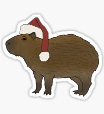 Christmas Capybara Sticker