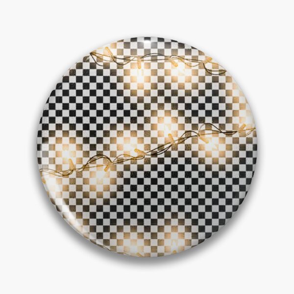 Item preview, Christmas Lights Black and White Checkered Flag  designed and sold by ChristinasMess.