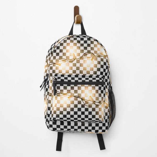 Item preview, Christmas Lights Black and White Checkered Flag designed and sold by ChristinasMess.
