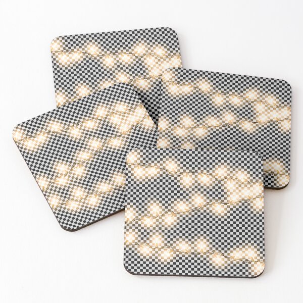 Item preview, Christmas Lights Black and White Checkered Flag  designed and sold by ChristinasMess.