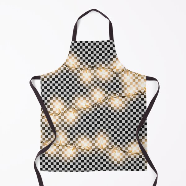Item preview, Christmas Lights Black and White Checkered Flag  designed and sold by ChristinasMess.
