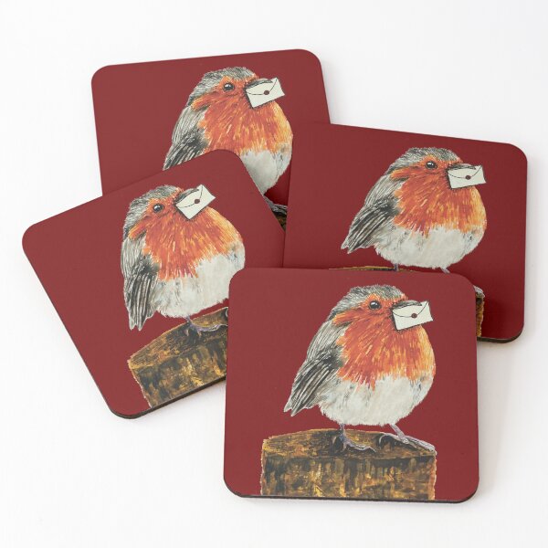 Item preview, Robin Redbreast posting his letters for Christmas  designed and sold by artbysarahallen.