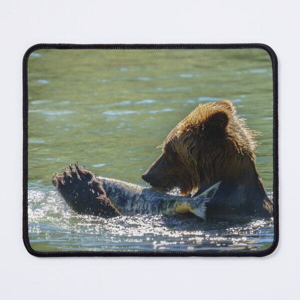 Item preview, Grizzly Bear Caught A Salmon designed and sold by rawshutterbug.