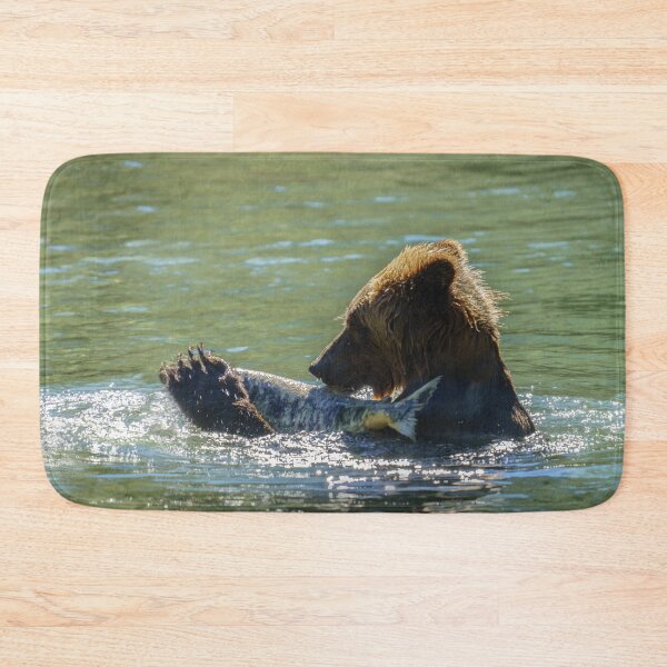 Item preview, Grizzly Bear Caught A Salmon designed and sold by rawshutterbug.