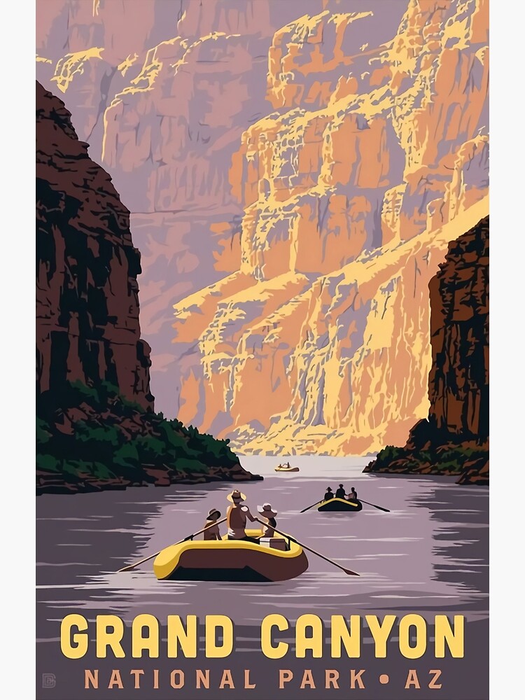 Disover Vintage Grand Canyon National Park Poster Premium Matte Vertical Poster