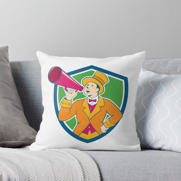 Item preview, Circus Ringmaster Bullhorn Crest Cartoon designed and sold by patrimonio.