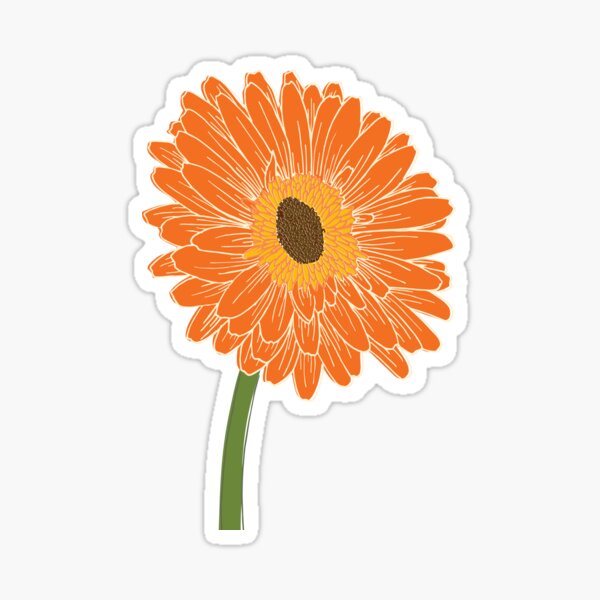 Stylized Gerber (Gerbera) Daisy Sticker