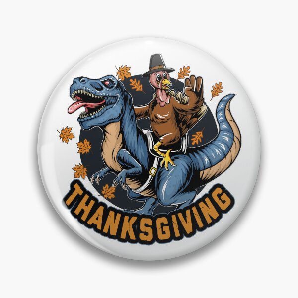 Item preview, Funny Turkey riding dinosaur Thanksgiving design designed and sold by donlmartino.