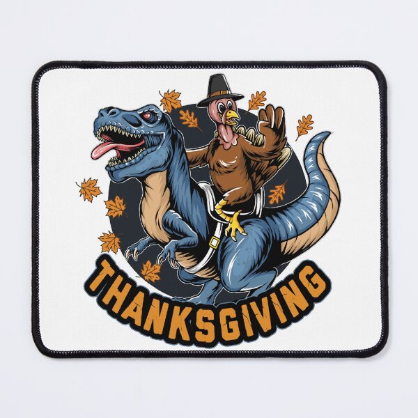 Item preview, Funny Turkey riding dinosaur Thanksgiving design designed and sold by donlmartino.
