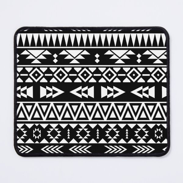 Item preview, Black and white geometric aztec pattern designed and sold by Muxune.