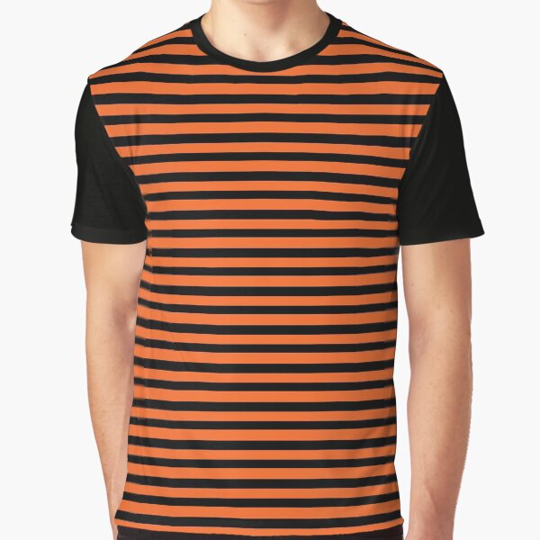 Halloween Stripes - Black and Orange - Classic striped pattern by Cecca Designs Graphic T-Shirt
