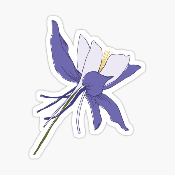 Stylized Rocky Mountain Columbine Sticker