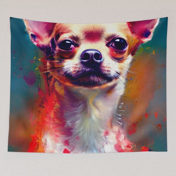 Aperçu de l'œuvre Chihuahua art coloré peinture chien #33 créée et vendue par supeart.