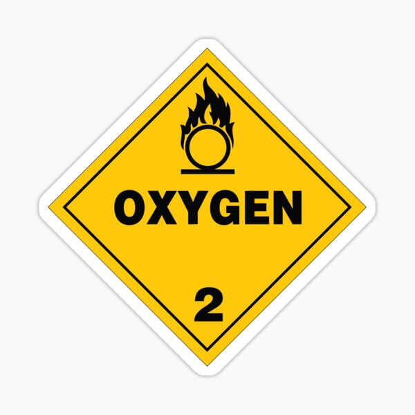Warning Oxygen 2 Sticker