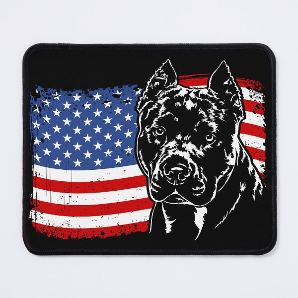 Item preview, American Pitbull Terrier America Flag Patriotic Dog Canine Portrait designed and sold by dogarts.
