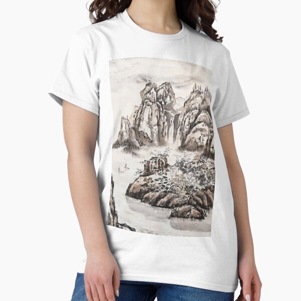 Jangtse-Fluss mit Wasserfall - kein Cally Classic T-Shirt