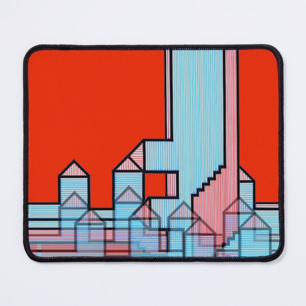 Item preview, LinesHousesStairs - Horizontal Vertical Multiplied on Red "Architectural Drawings" designed and sold by Istvan Ocztos.