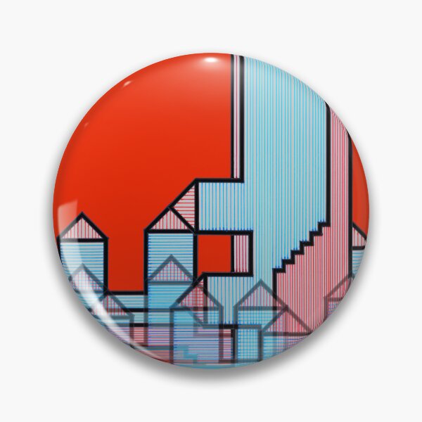 Item preview, LinesHousesStairs - Horizontal Vertical Multiplied on Red "Architectural Drawings" designed and sold by Istvan Ocztos.