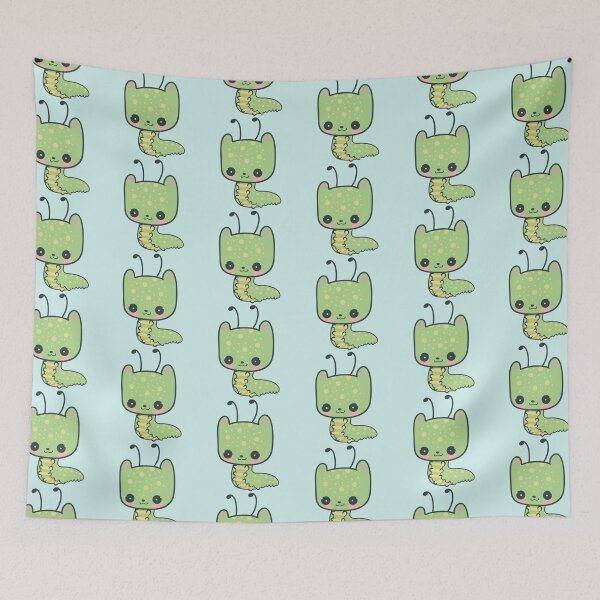 Item preview, Kawaii Green Caterpillar Cat designed and sold by FreyaDraws.