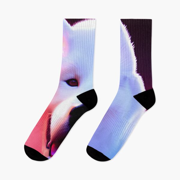 Item preview, White Samoyed dog portrait - neon light #20 designed and sold by supeart.
