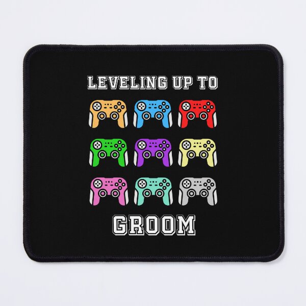 Item preview, leveling up to groom, comic gamer,groom unlocked, promoted to groom, bachelor party,stag night,retro controllers,vintage colours designed and sold by allycat57.