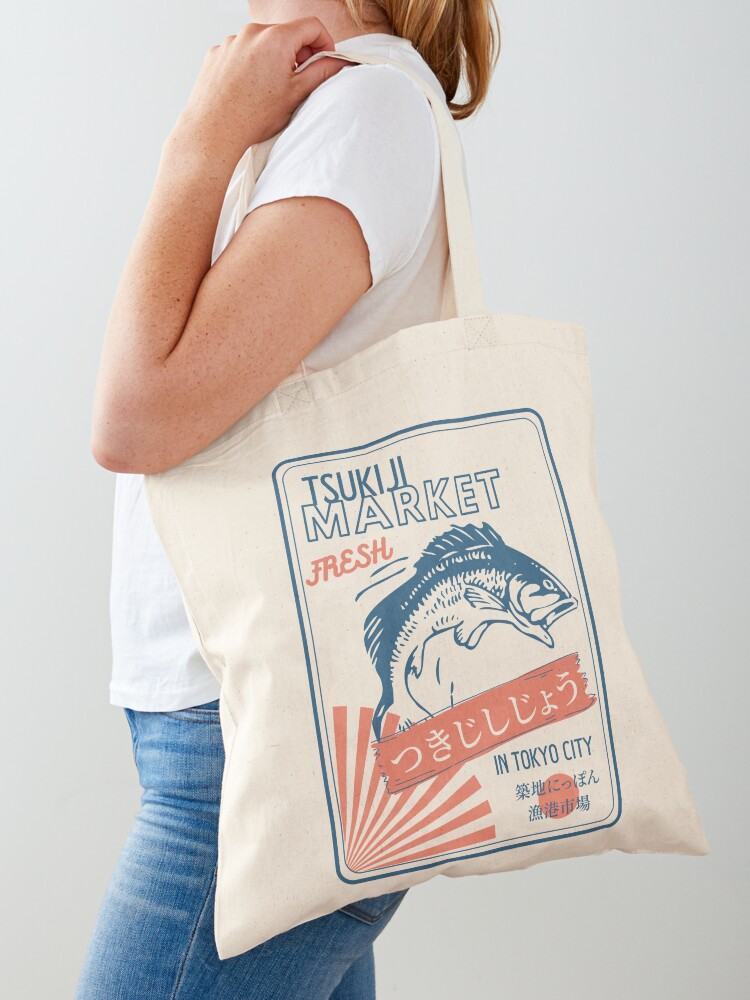 Japanese Tsukiji Market Fishing Graphic Canvas Tote Bag