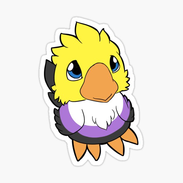 Chocobo Chick ~ Nonbinary Pride Colors Sticker