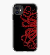 Red Vintage Octopus Tentacles Illustration iPhone Case