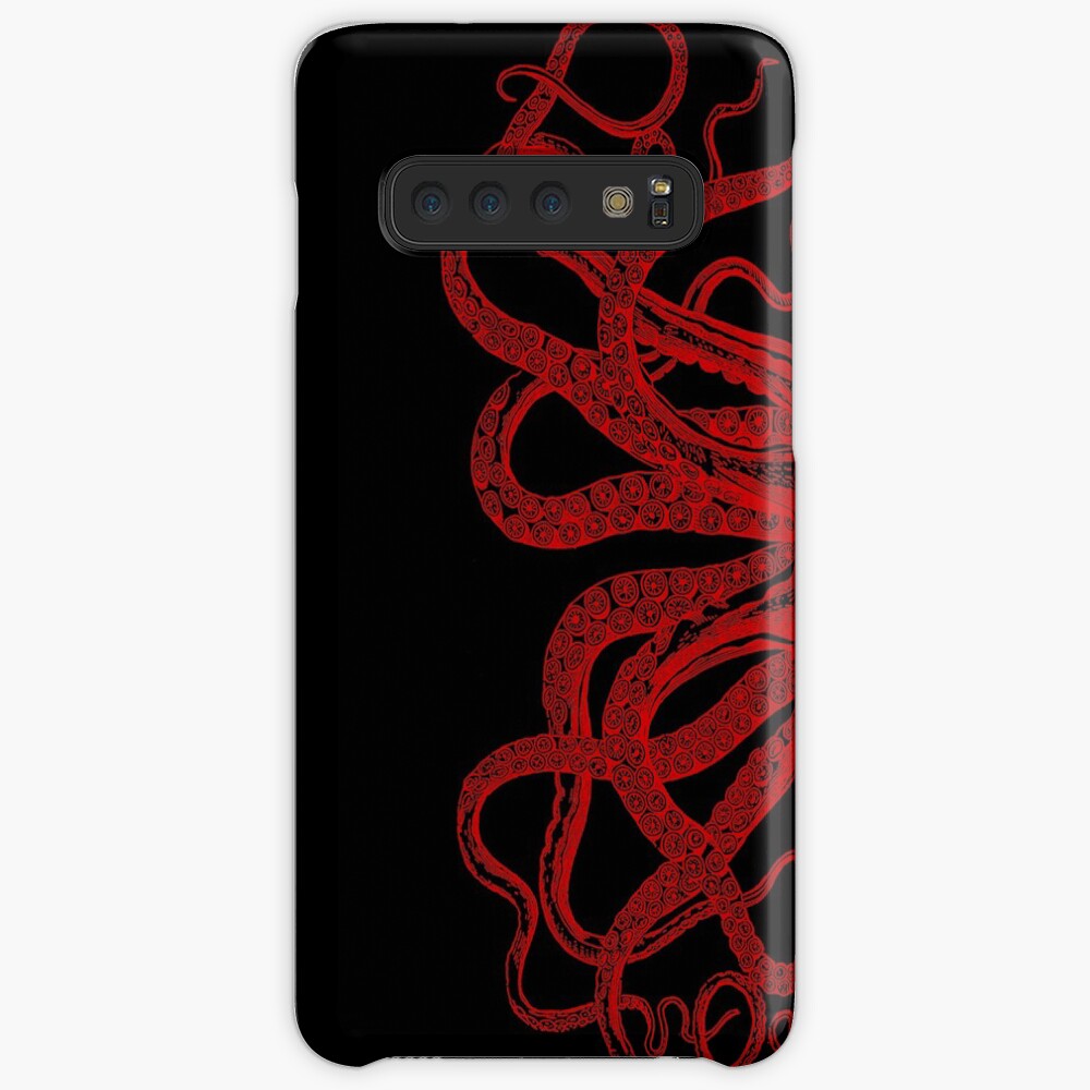 Red Vintage Octopus Tentacles Illustration Case & Skin for Samsung Galaxy