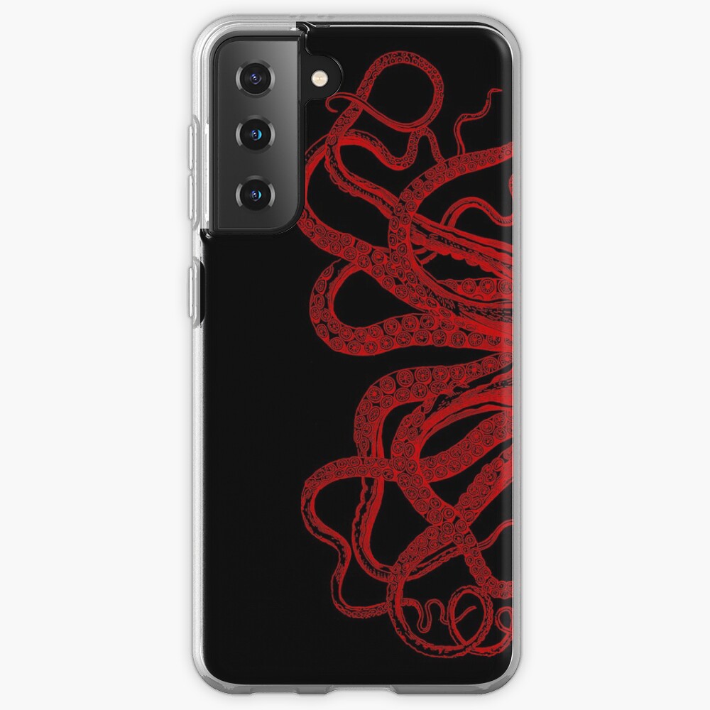 Red Vintage Octopus Tentacles Illustration Case & Skin for Samsung Galaxy