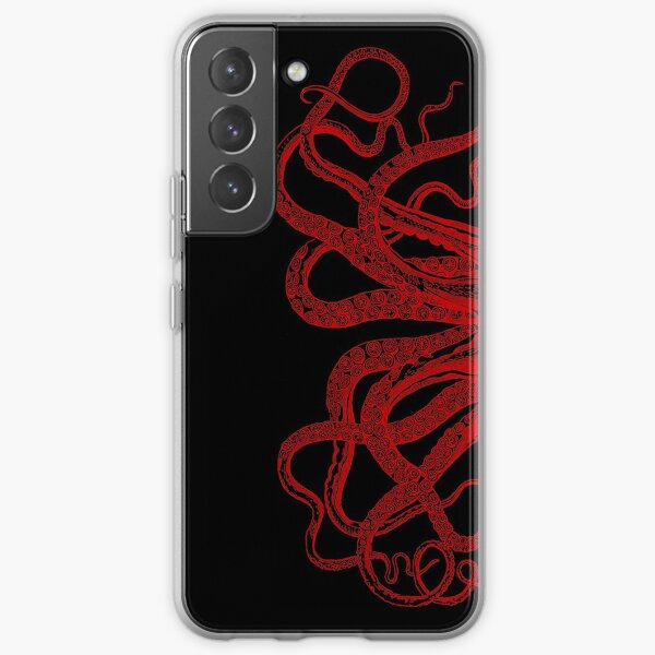 Red Vintage Octopus Tentacles Illustration Samsung Galaxy Soft Case