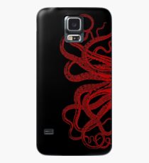Rote Weinlese-Kraken-Tentakel-Illustration Hülle & Klebefolie für Samsung Galaxy