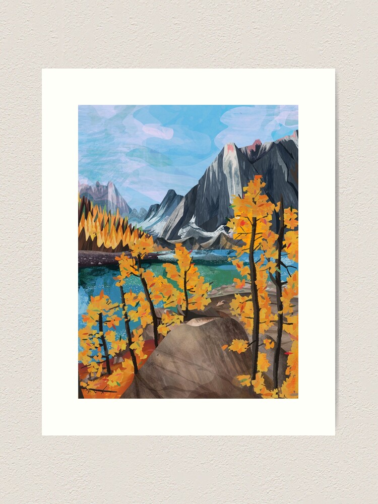 Thumbnail 1 of 3, Art Print, Mountain lake view I designed and sold by istolar.
