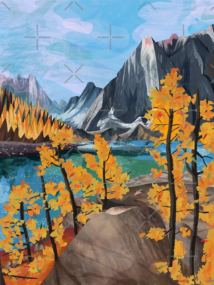 Thumbnail 3 of 3, Art Print, Mountain lake view I designed and sold by istolar.