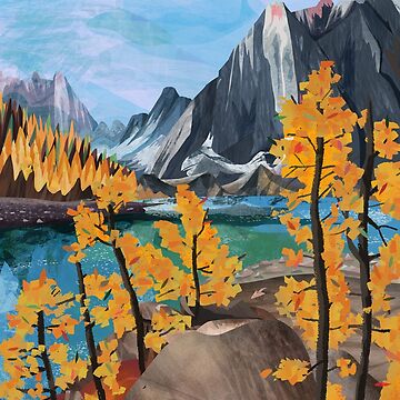 Artwork thumbnail, Mountain lake view I by istolar Pattern design & illustration