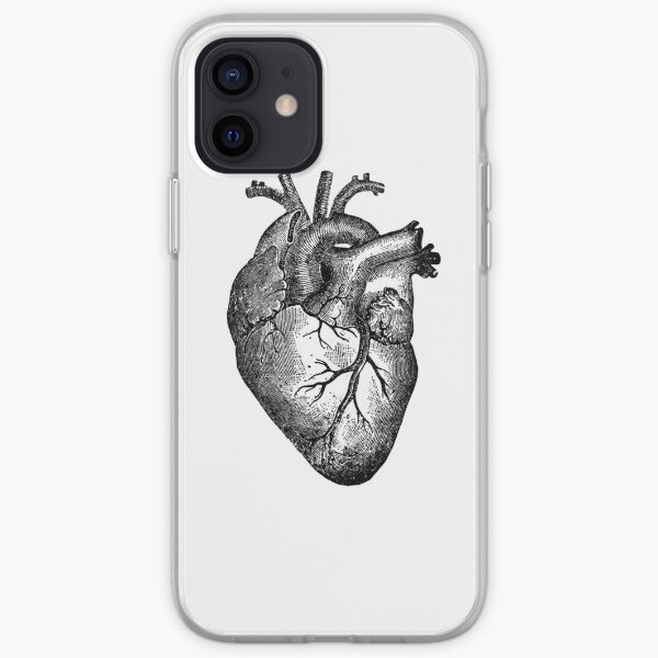 Vintage Heart Anatomy Funda blanda para iPhone