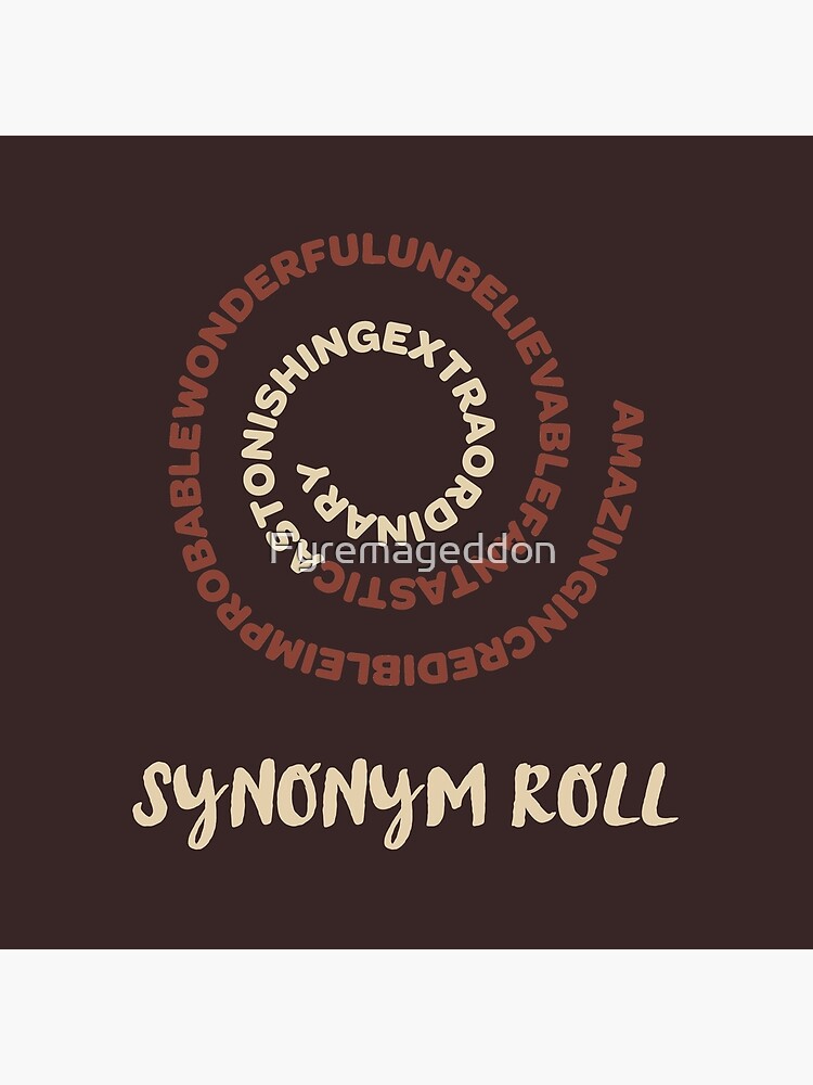 "Synonym Roll" Throw Pillow by Fyremageddon Redbubble