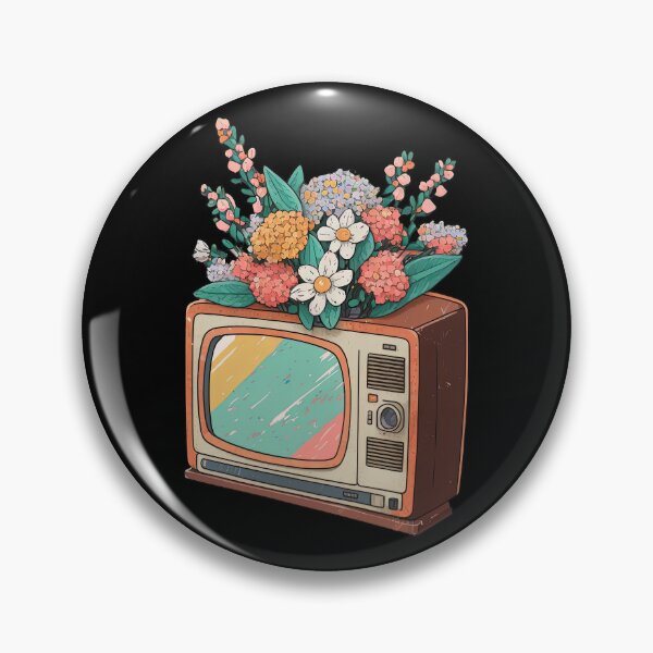 Item preview, Old Tv and Flowers designed and sold by AnaKaoni.