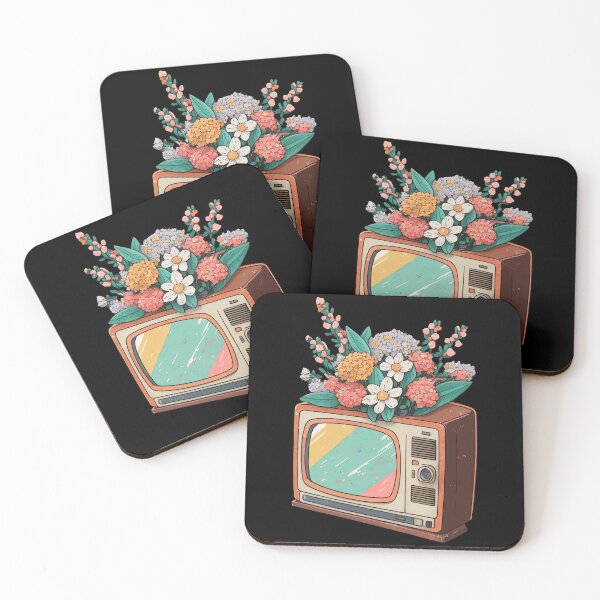 Item preview, Old Tv and Flowers designed and sold by AnaKaoni.