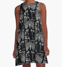 "BLACK- It's All I Wear"- Morticia Addams A-Line Dress