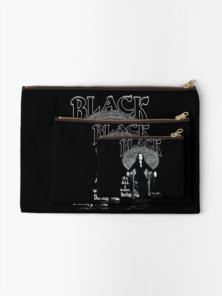 Alternate view of "BLACK- It's All I Wear"- Morticia Addams Zipper Pouch