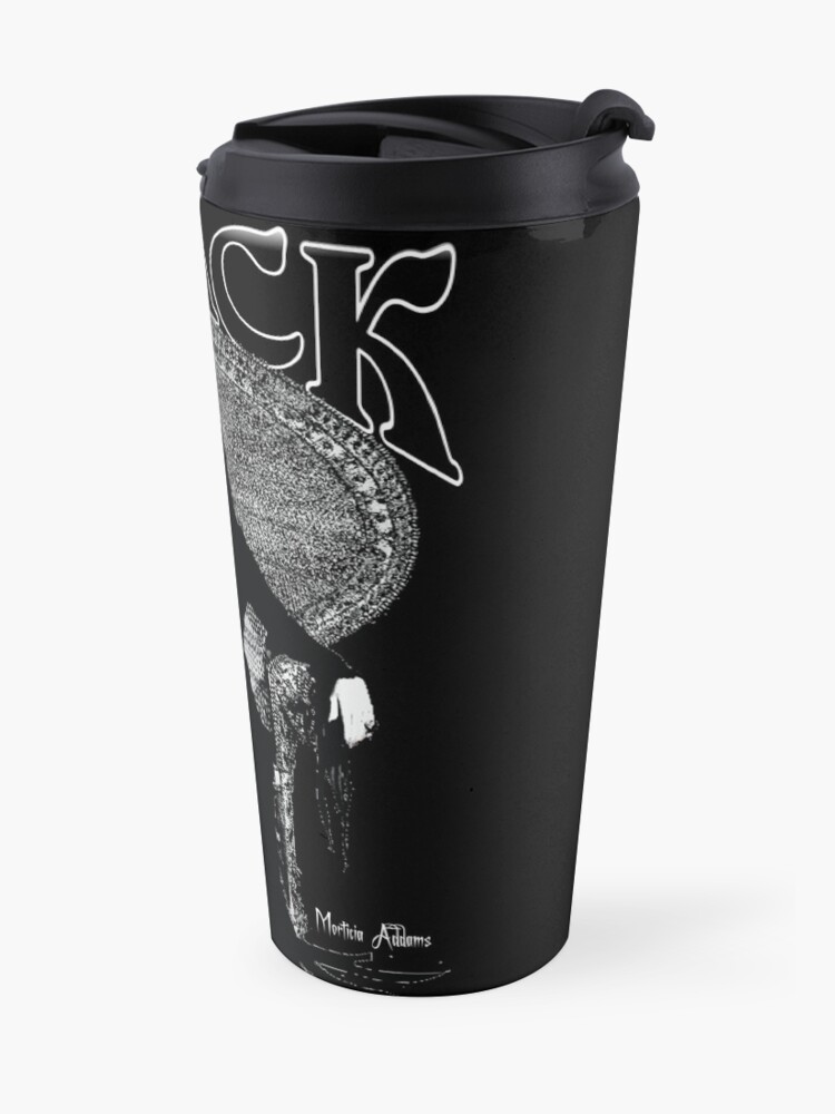 Alternate view of "BLACK- It's All I Wear"- Morticia Addams Travel Mug