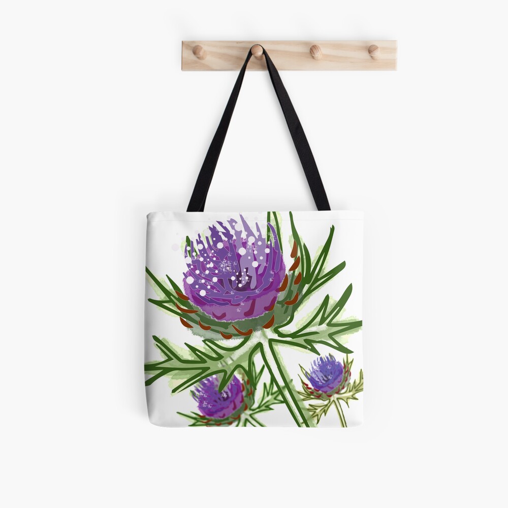 Thistle design in paint for smaller items Tote Bag