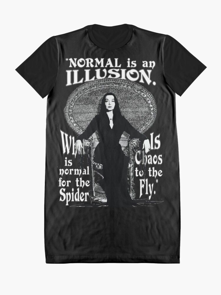 Alternate view of Morticia Addams-"Normal Is An Illusion..." Graphic T-Shirt Dress